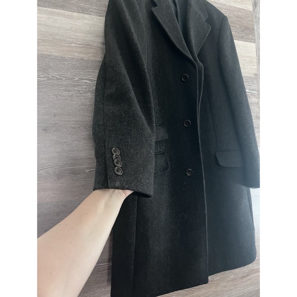Banana Republic Parka Wool Coat Long Black Men's Large Pockets - Picture 5 of 10